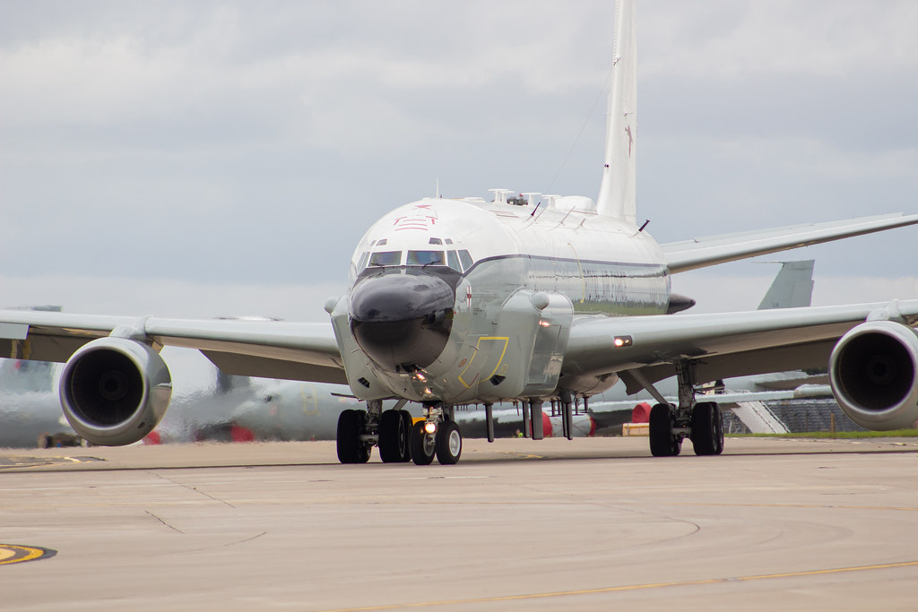 RC-135 aircraft on the flight line
